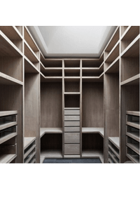 П-образная гардеробная комната в классическом стиле Кемерово