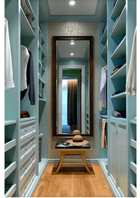 Параллельная гардеробная комната с большим зеркалом Кемерово